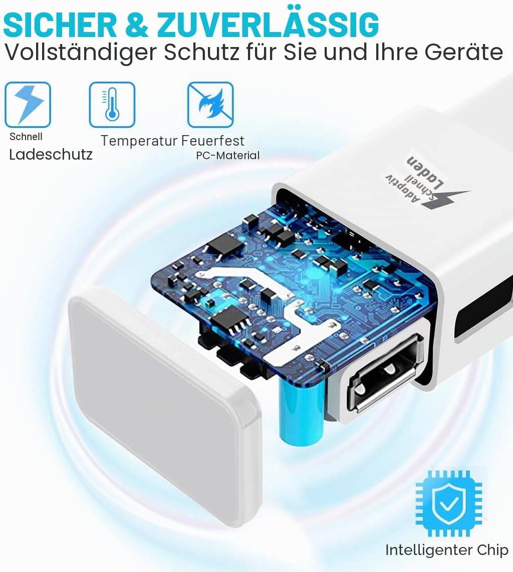 USB Ladegerät Schnellladegerät mit USB C Ladekabel 1,5m Für Samsung Galaxy S22 S21 S20 S10 S9 S8 A16