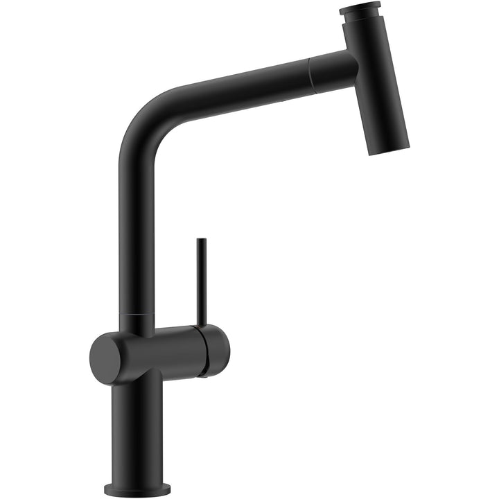 CECIPA Wasserhahn Küche Schwarz, Ausziehbar Küchenarmatur mit Brause Zwei Wasserstrahlarten, Hochdru
