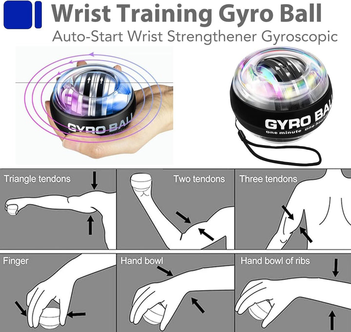 Handtrainer Fingertrainer, Griffkraft Trainer Training Set - 6er-Pack, Verstellbarer Grip Trainer, F