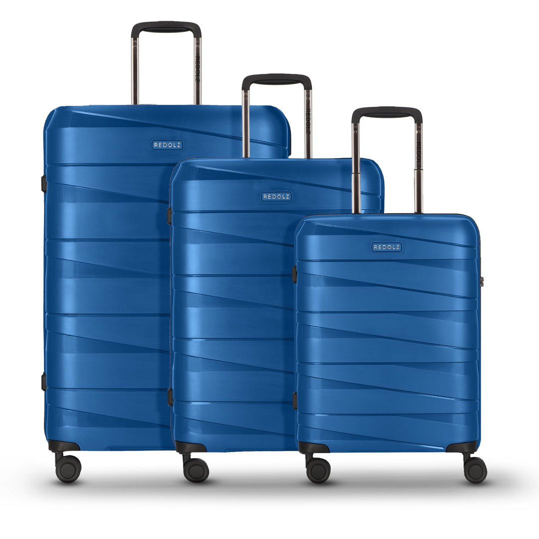 REDOLZ Hartschalen Koffer-Set 3-teilig | aus hochwertigem, leichtem Polypropylen Material | 4 Doppel