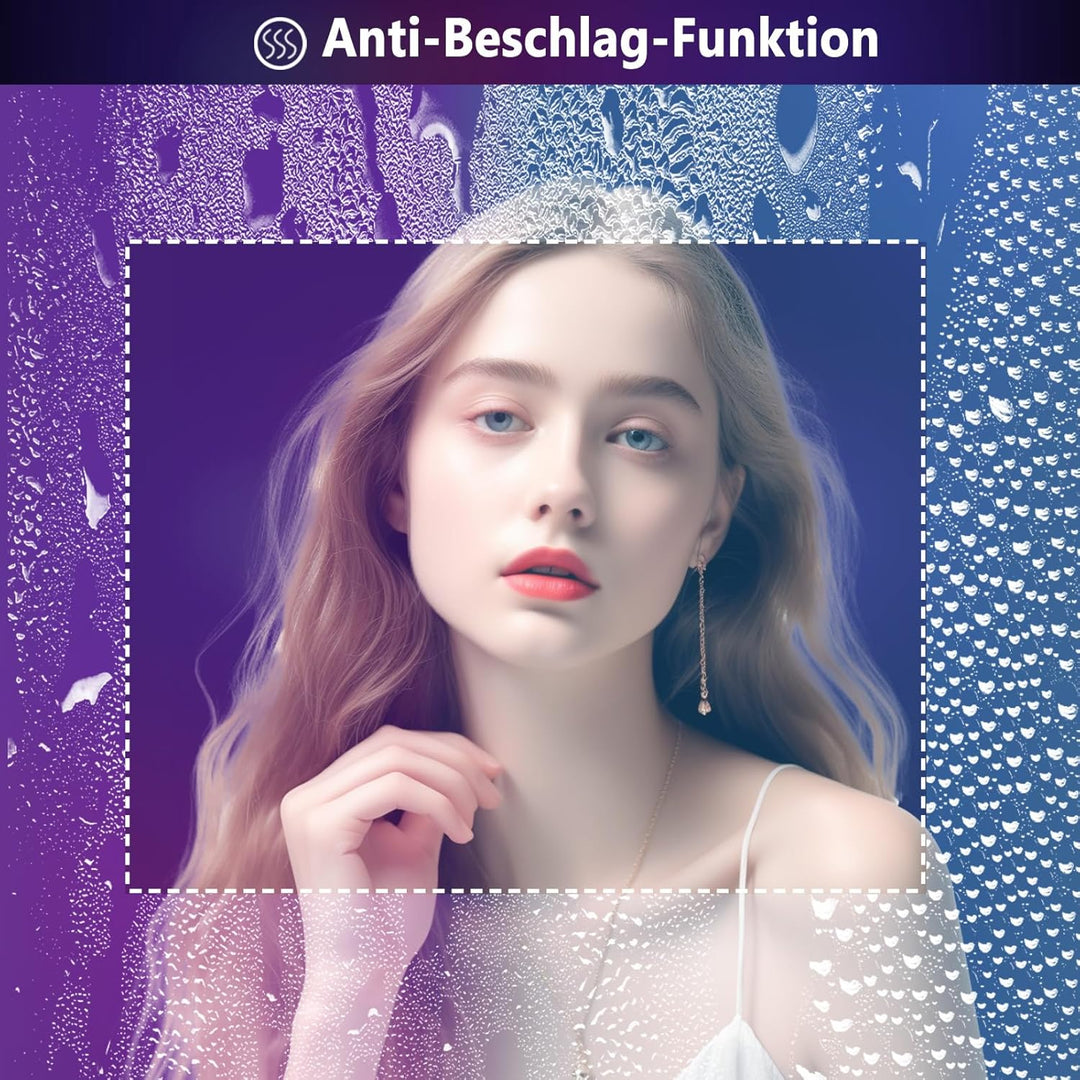 Badspiegel mit Beleuchtung | 3-Farben & RGB-Led Spiegel-Dimmbar | Anti-Beschlag | 50x70 cm | IP65 Wa
