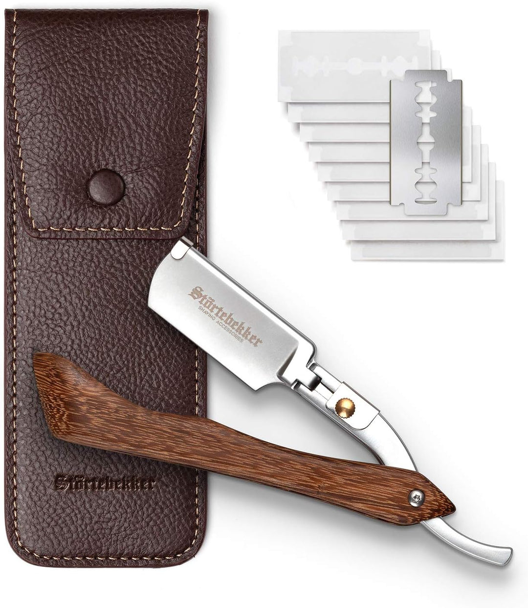 Störtebekker® Premium Rasurpflege Set - inkl. Rasiermesser, Etui, Rasierpinsel, Rasierseife, Rasiers