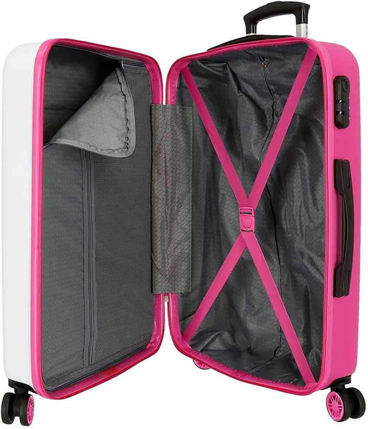 Roll Road Little Me Koffer, mittelgross, Weiss, 46 x 65 x 23 cm, starr, ABS, seitlicher Zahlenkombin