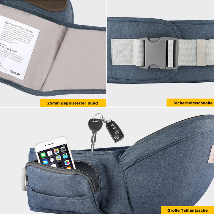 GAGAKU Baby Hüftsitz Leichte Taille Hocker 4 Tragepositionen für Kinder 0-36 Monate Neugeborenes - D