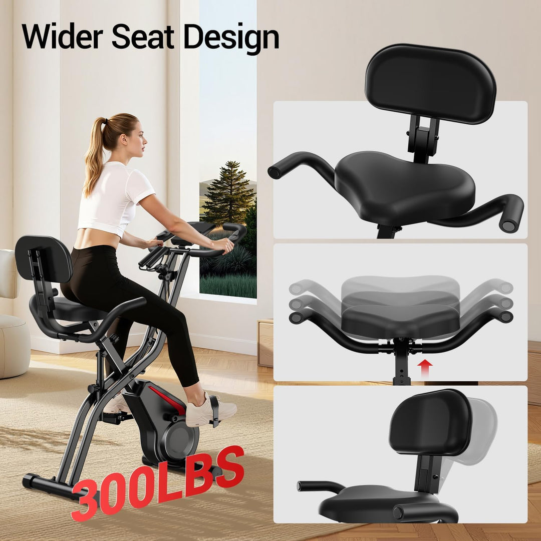 UMAY Heimtrainer Fahrrad Klappbar, Indoor Spinning Bike, Ergometer mit Pulsmessung & LED Display, Ho