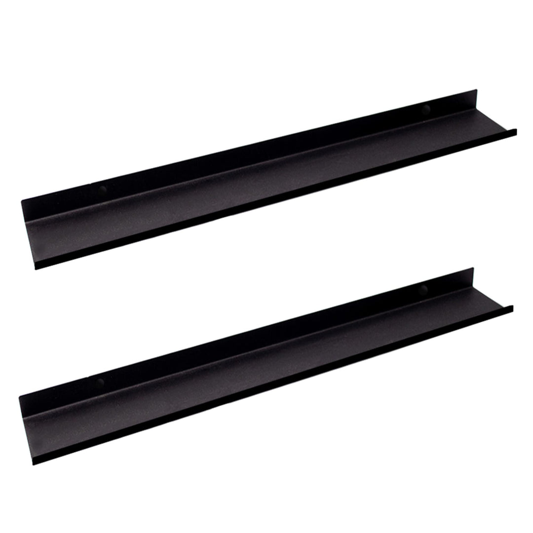 MILUKA Wandregal Schwarz Metall | 2er Set Regal Wand 70 cm Long | Wandboards, Für Dekos, Bilderrahme