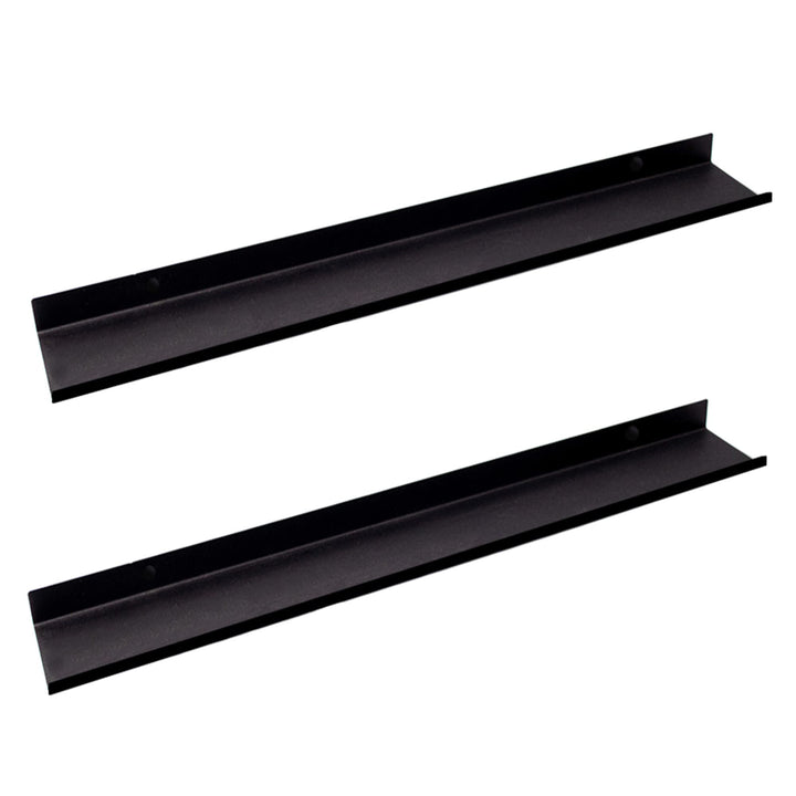 MILUKA Wandregal Schwarz Metall | 2er Set Regal Wand 70 cm Long | Wandboards, Für Dekos, Bilderrahme