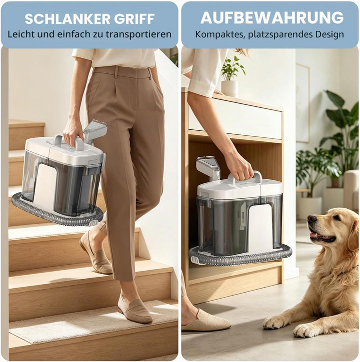 Polsterreiniger Gerät 17Kpa, 600W Teppichreiniger & Waschsauger Profi, Nasssauger Fleckenreiniger mi