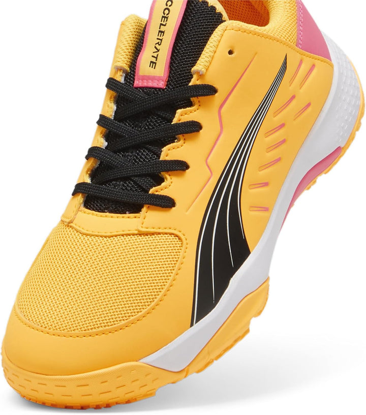 PUMA Unisex Kinder Accelerate Jr Handballschuh 35.5 EU Sun Stream Sunset Glow Puma Black, 35.5 EU Su