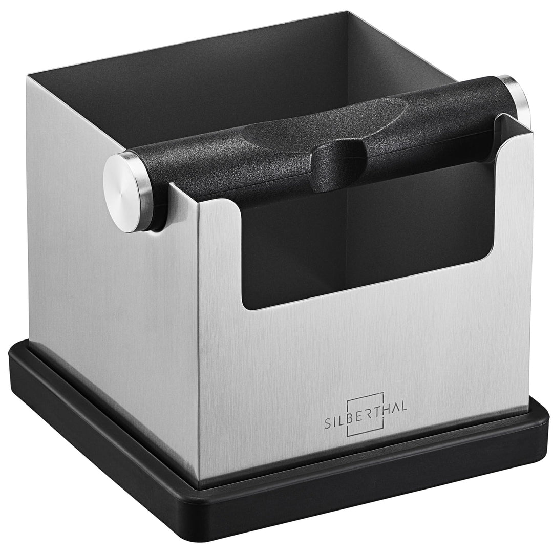 SILBERTHAL Abklopfbehälter für Siebträger Edelstahl - Version 2.0 - Tamperstation und Knock Box mit