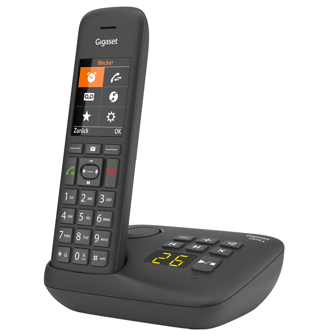 Gigaset C575A - Schnurloses DECT-Telefon mit Anrufbeantworter - grosses Farbdisplay mit moderner Ben