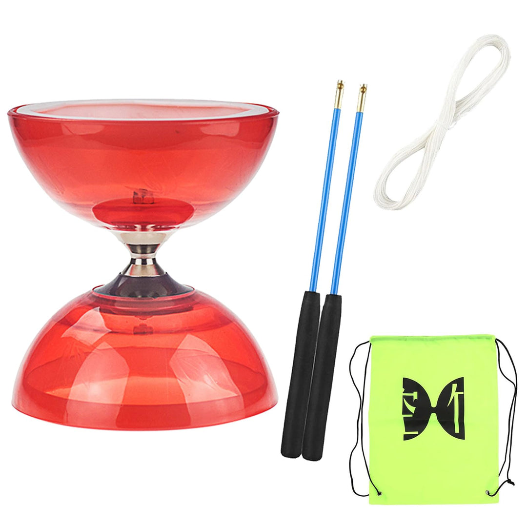 TopHomer Diabolo Freiläufer mit kugellager Dreifache Lagerung Jonglier-Set, 4 Farben Dreifach Gelage