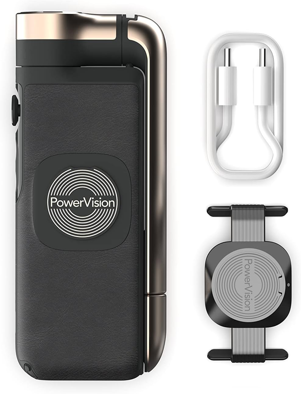 PowerVision S1, Gimbal Smartphone,3-Achsen-Telefonstabilisator mit eingebautes Stativ, kabelloser Po