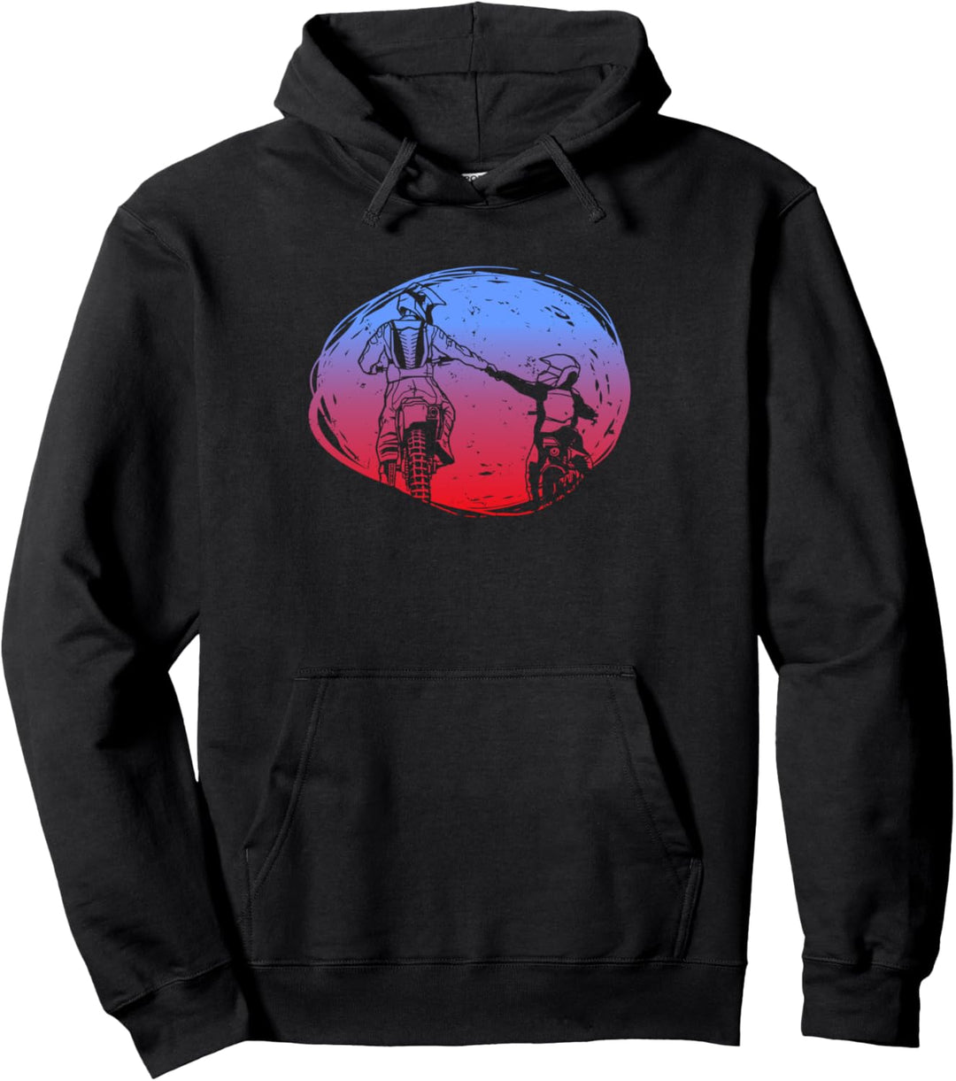 Motocross Vater Und Sohn Tochter Vatertag Pullover Hoodie