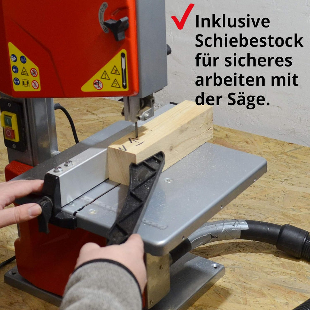 Bandsäge – 250 Watt Power für Hobby und Profi Arbeiten mit Holz und Metall – max. Schnitthöhe 85 mm,