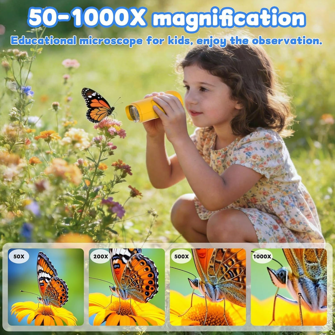 1000X Mikroskop für Kinder,Handheld-Mikroskop mit HD 2,0" IPS-Bildschirm,Video & Foto,Mint-Spielzeug