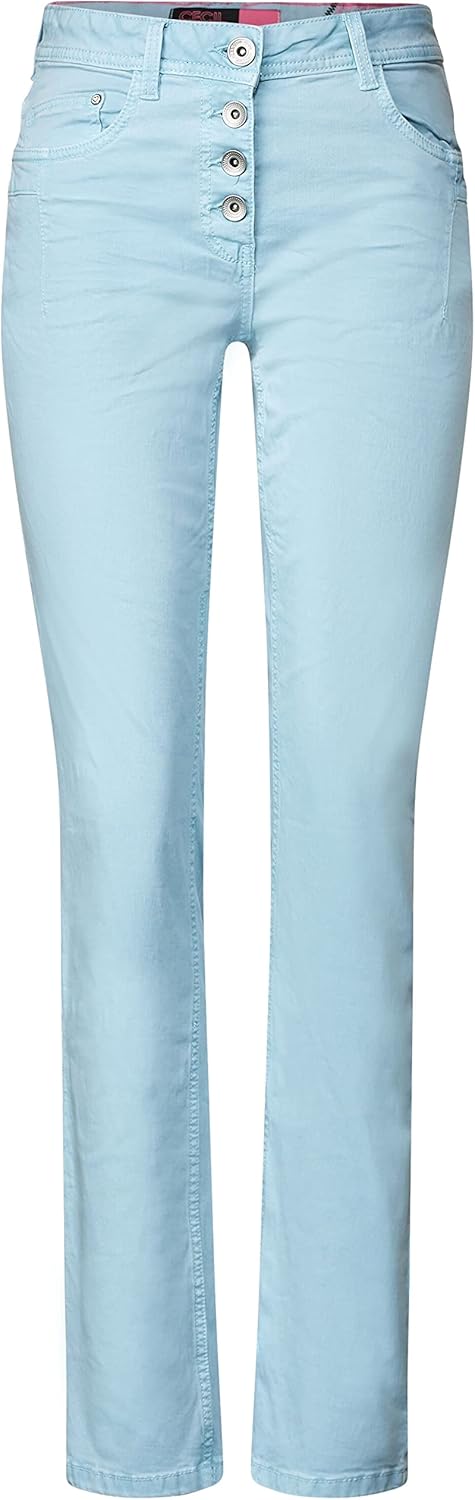 Cecil Damen Baumwollhose Loose 25W / 28L Faded Blue, 25W / 28L Faded Blue