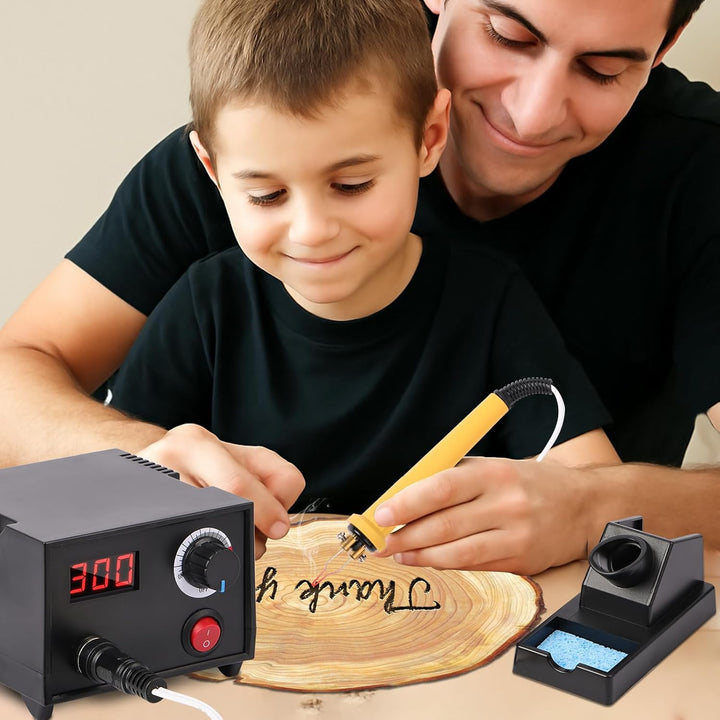 Holzbrenner zum Gravieren LCD-Display, Pyrography Machine mit 20 Spitzen, 250–750°C, für Holz Leder