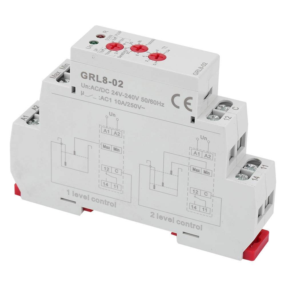 Niveaurelais, GRL8-02 AC/DC 24V-240V 10A Niveaurelais zur Überwachung des Flüssigkeitsstands in Beck