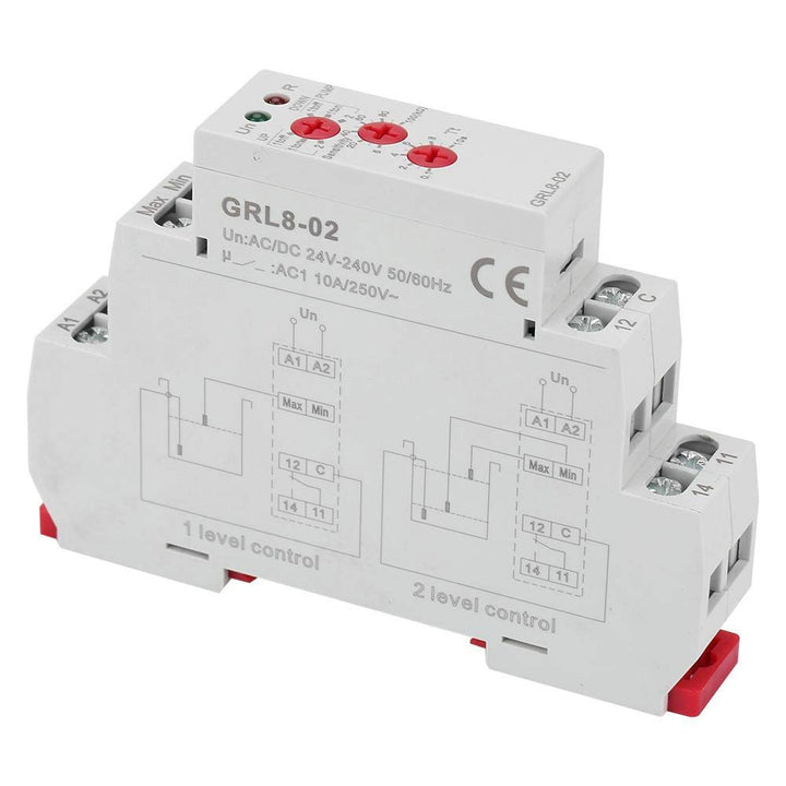 Niveaurelais, GRL8-02 AC/DC 24V-240V 10A Niveaurelais zur Überwachung des Flüssigkeitsstands in Beck