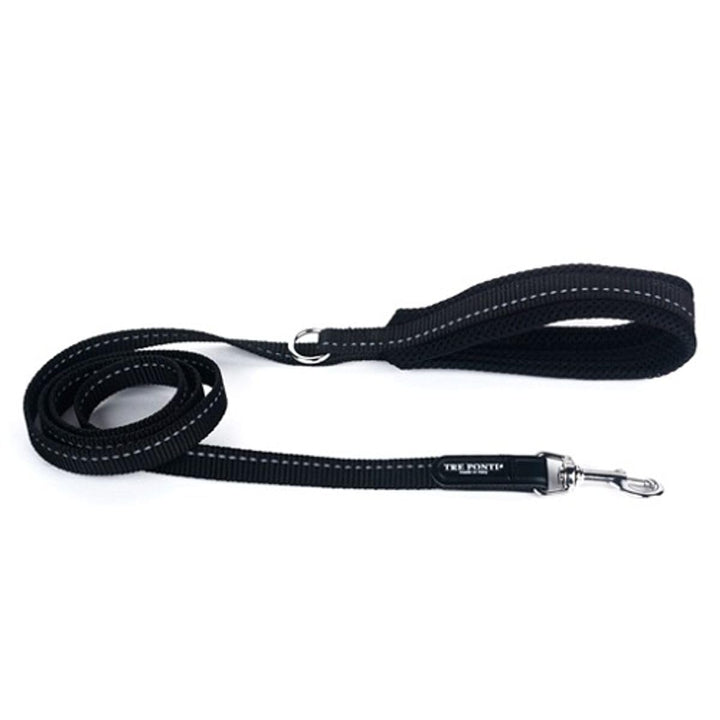 Tre Ponti Leine Economic Mesh mit Handgriff 100 cm x 1,5cm div. Farben, Farbe:schwarz, schwarz
