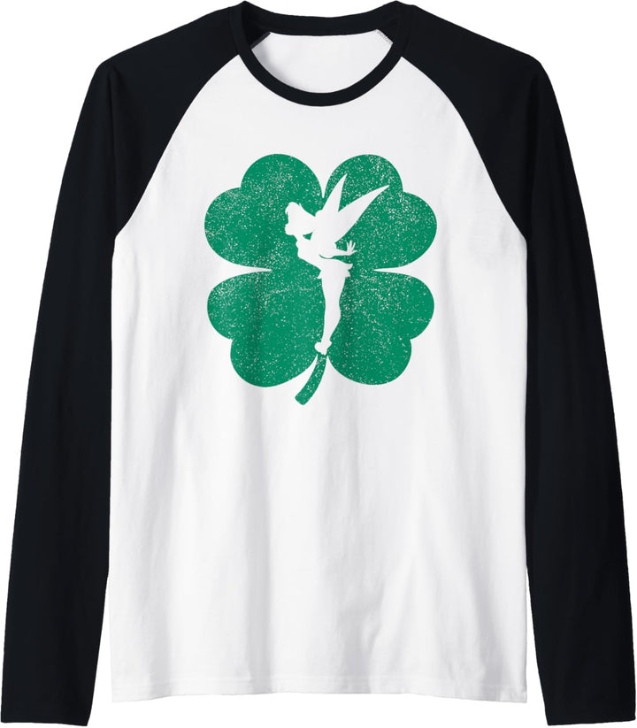 Disney Tinker Bell Green Shamrock St. Patrick's Day Raglan