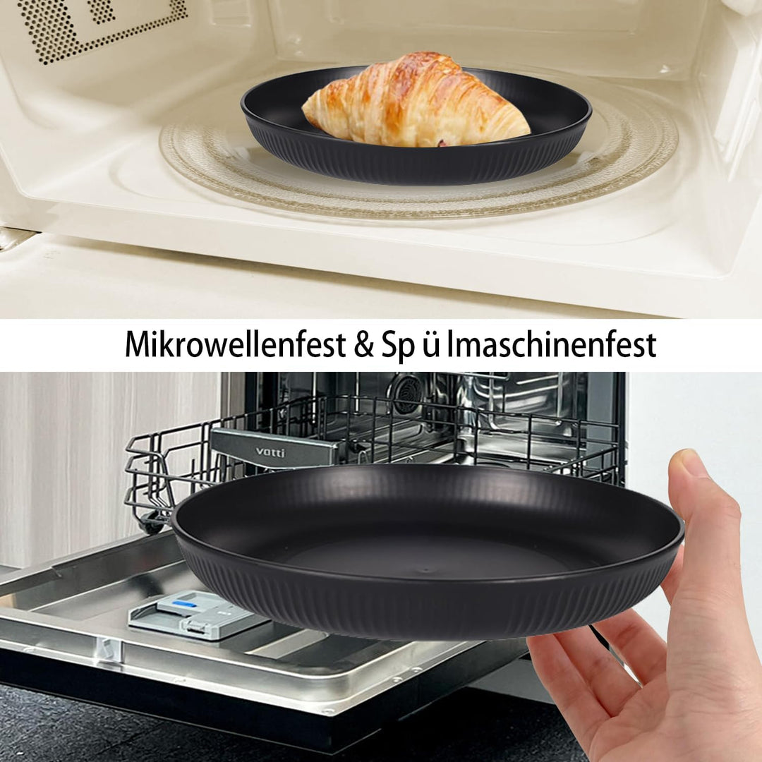 Camping Teller, Picknick Geschirr Sets 4 personen, Camping Zubehör aus Kunststoff für Party, Zuhause