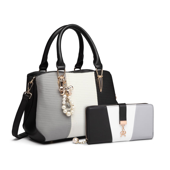 Miss Lulu Handtasche Damen Mittelgross Tasche Multicolor Elegant Henkeltasche Citytasche Geldbörsen-