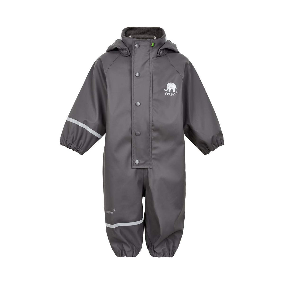 Celavi Unisex Kinder Rainwear Suit-Solid Pu Snowsuit, Grau