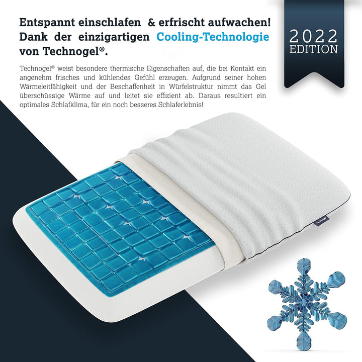 Technogel New Generation Original Deluxe Orthopädisches Nackenstütz-Kopfkissen Antibakteriell,HWS-Ge