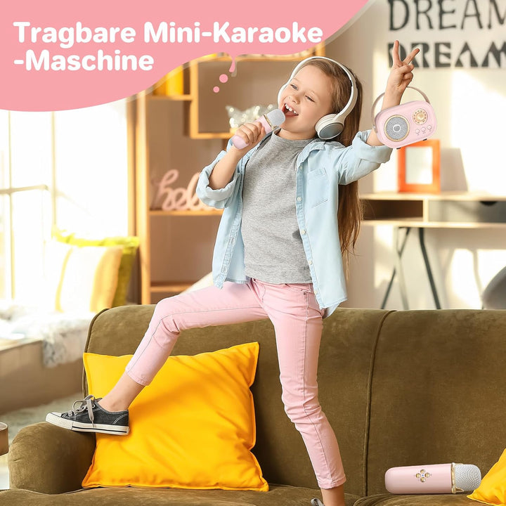 Heetipuk C20 Karaoke Machine for Kids-Pink