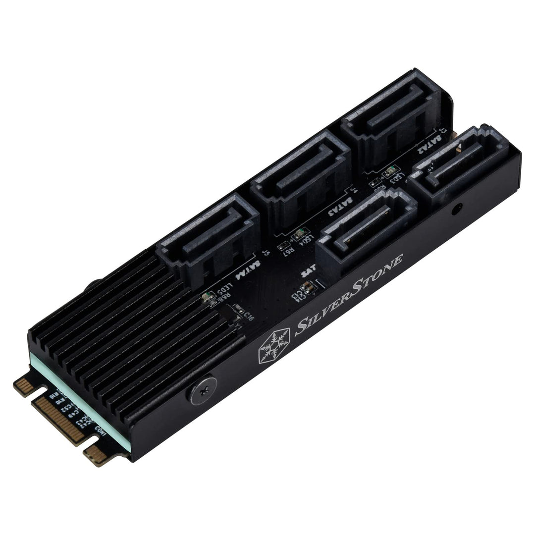 SilverStone Technology SST-ECS07-5-Port-SATA-Gen3-6Gb/s-Non-RAID-M.2-PCIe-Speichererweiterungskarte