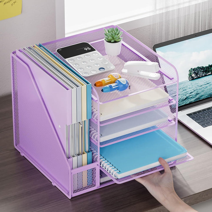 Marbrasse Schreibtisch Organizer und Büro Zubehör,5-Tier Briefablage,Mesh Büro Organizer für Schreib