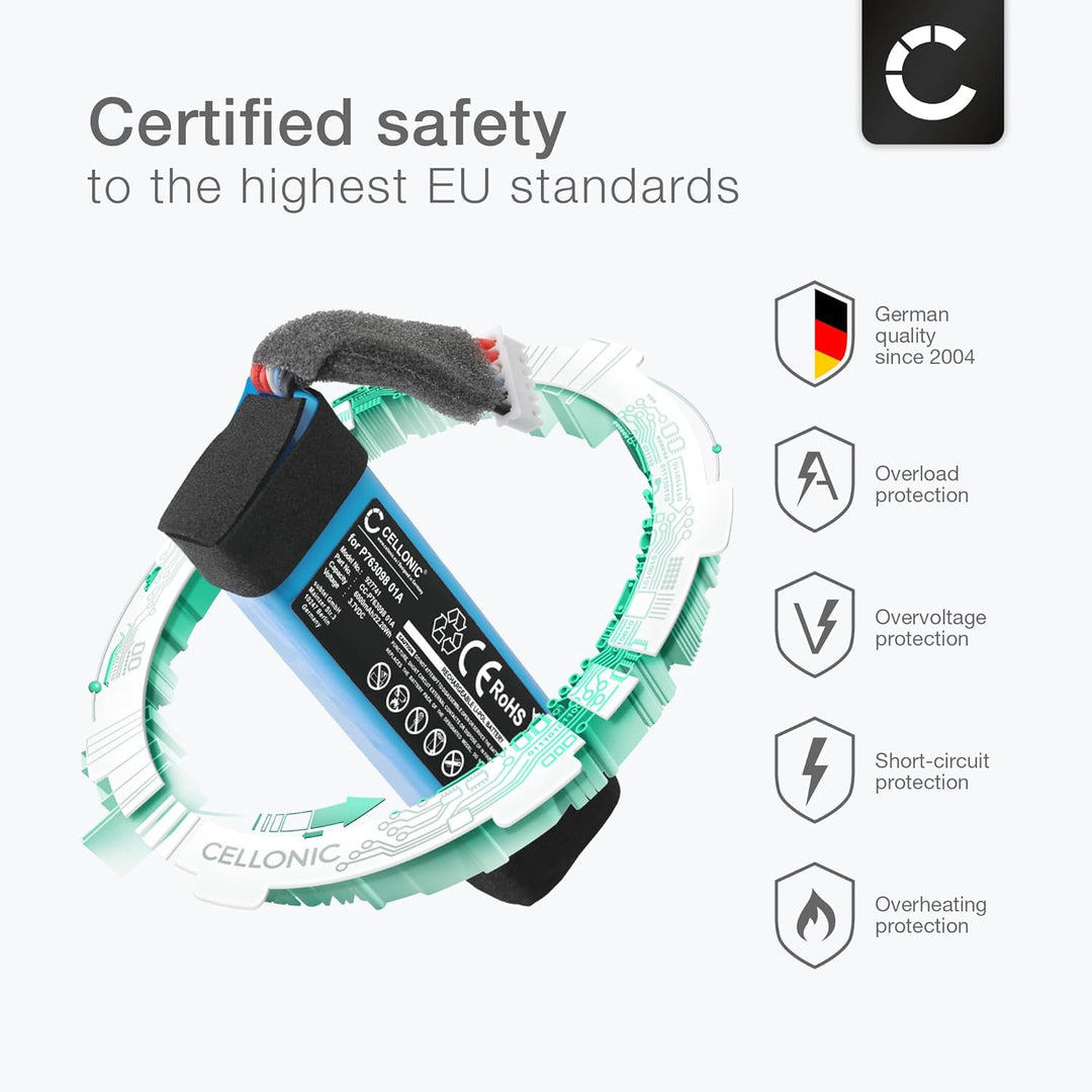 CELLONIC, Lautsprecherakku kompatibel mit JBL Link 20 (6000mAh, 3.7V) Ersatzakku P763098 01A
