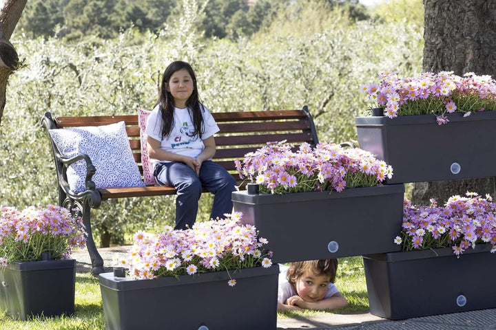 Bama Nässestop S18 Garten Modular Brick Pflanzgefässe, 59 x 23 x 27 cm Grau, Grau