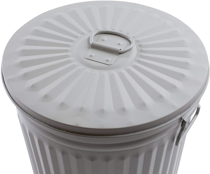 Jinfa 2er-Set Retrodesign Mülleimer mit Griffen und Deckel + 50 Müllbeutel | Grau | 18L