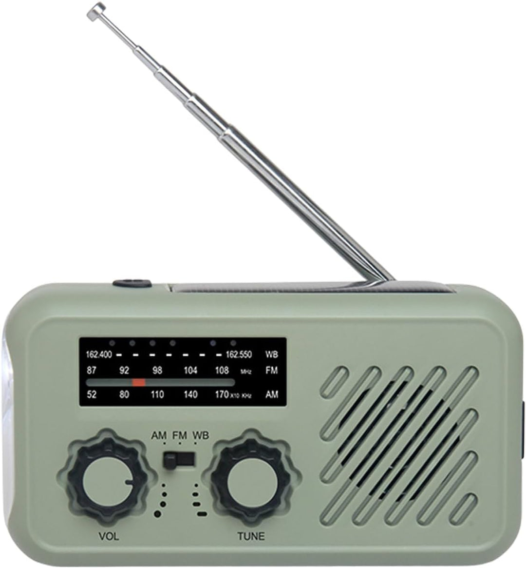 Notfall-Radio, Solar-Handkurbel-Radio AM FM USB wiederaufladbare Power Bank Notfall-Wetter-Radios fü