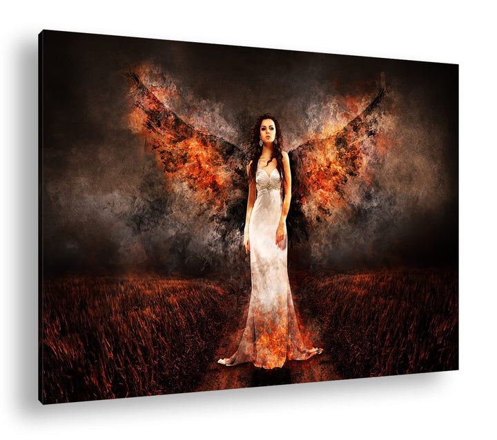 deyoli feuriger Engel Format: 60x40 als Leinwandbild, Motiv fertig gerahmt auf Echtholzrahmen, Hochw