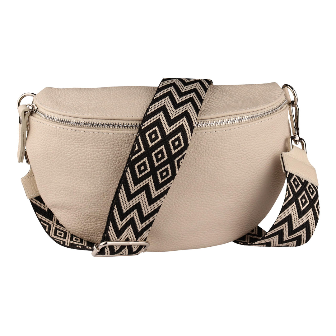 MIRROSI® Bauchtasche Damen, Echtleder, Made in Italy, Umhängetasche, Brusttasche, Crossbody Bag (1 T