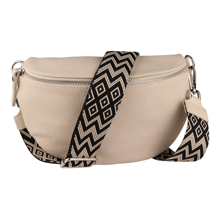 MIRROSI® Bauchtasche Damen, Echtleder, Made in Italy, Umhängetasche, Brusttasche, Crossbody Bag (1 T