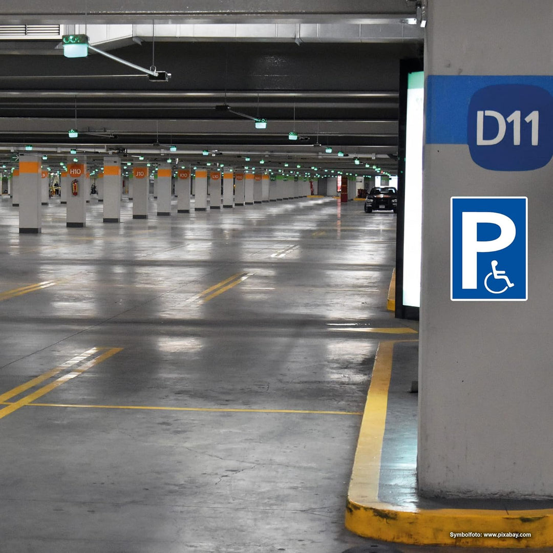 5 Stück XXL Behindertenparkplatz Schild 30 x 40 cm aus stabiler PVC Hartschaumplatte 5mm Parkplatz f