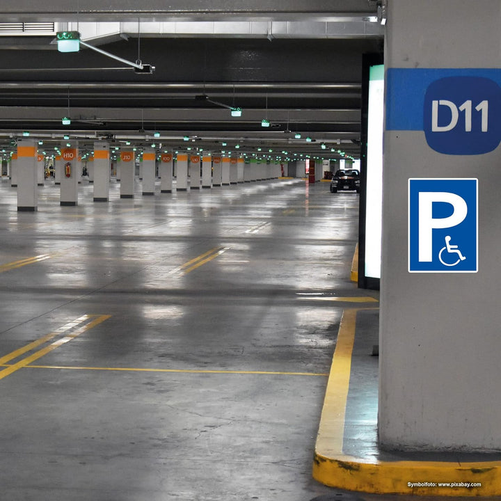 5 Stück XXL Behindertenparkplatz Schild 30 x 40 cm aus stabiler PVC Hartschaumplatte 5mm Parkplatz f