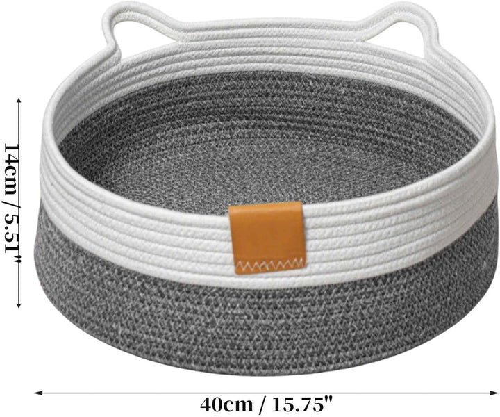 Gewebtes Katzenbett, 40 cm Durchmesser Faltbarer Korb-Nistplatz, Atmungsaktives Haustier-Liegebett,