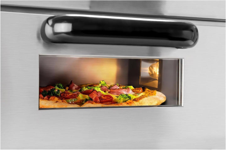 Pizzaofen Elektrisch 2 Kammern 3000W Edelstahl Pizzabackofen Pizza Ofen 350°C Gleichmässige Hitzever