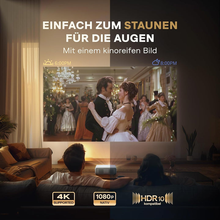 Aurzen Eazze D1 Beamer 4K Heimkino Projektor: Smart Full HD 1080P Beamer mit NetfIix Officially & Do