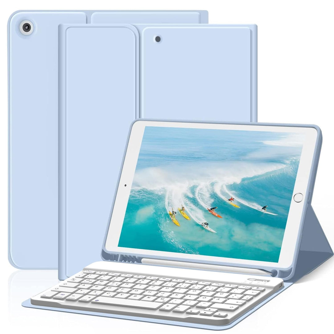 ZOYU Hülle mit Tastatur für iPad 9. Generation 2021/iPad 8. Generation 2020/iPad 7. Generation 2019,