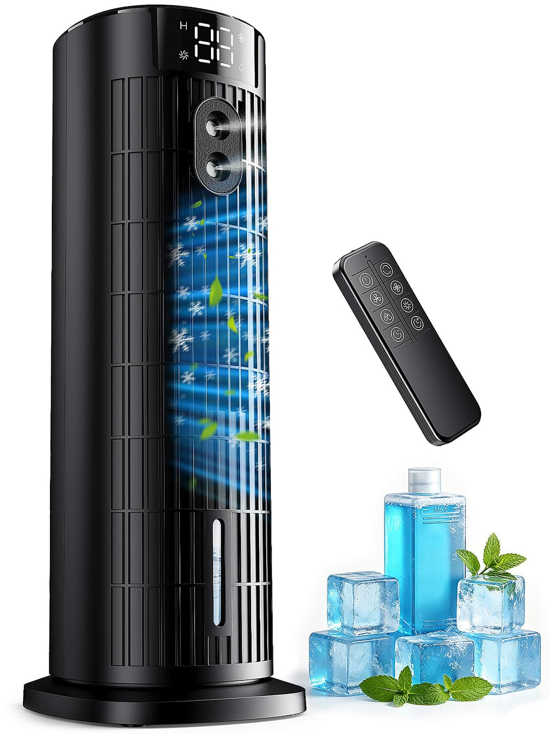 Tragbare Klimaanlage, tragbarer Luftkühler, mobile Mini-Klimaanlage mit Wassertank, Sprühmodus, Time