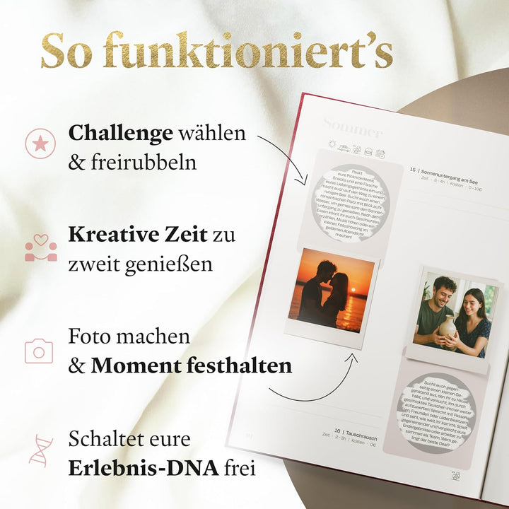 Date Challenge Buch für Paare “Zeit für Abenteuer” | Valentinstag-Geschenk für ihn & sie | ABC Date