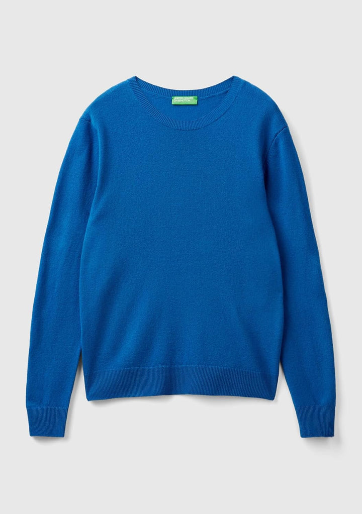 United Colors of Benetton Damen 1002d1k01 Pullover (1er Pack) S Blau, S Blau