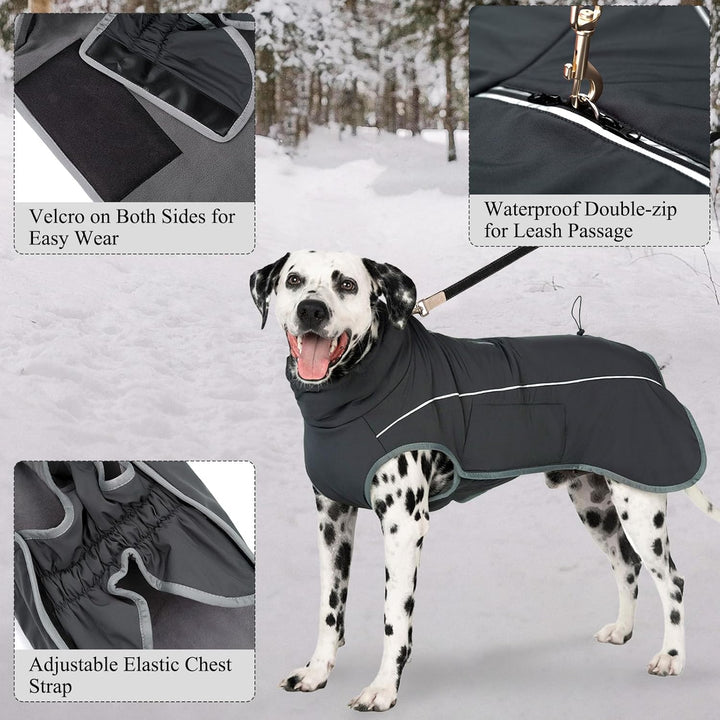 Hundemantel Warm Wasserdicht Hundejacke Winter Fleecemantel Hund Regenjacke Reflektierend mit Reissv